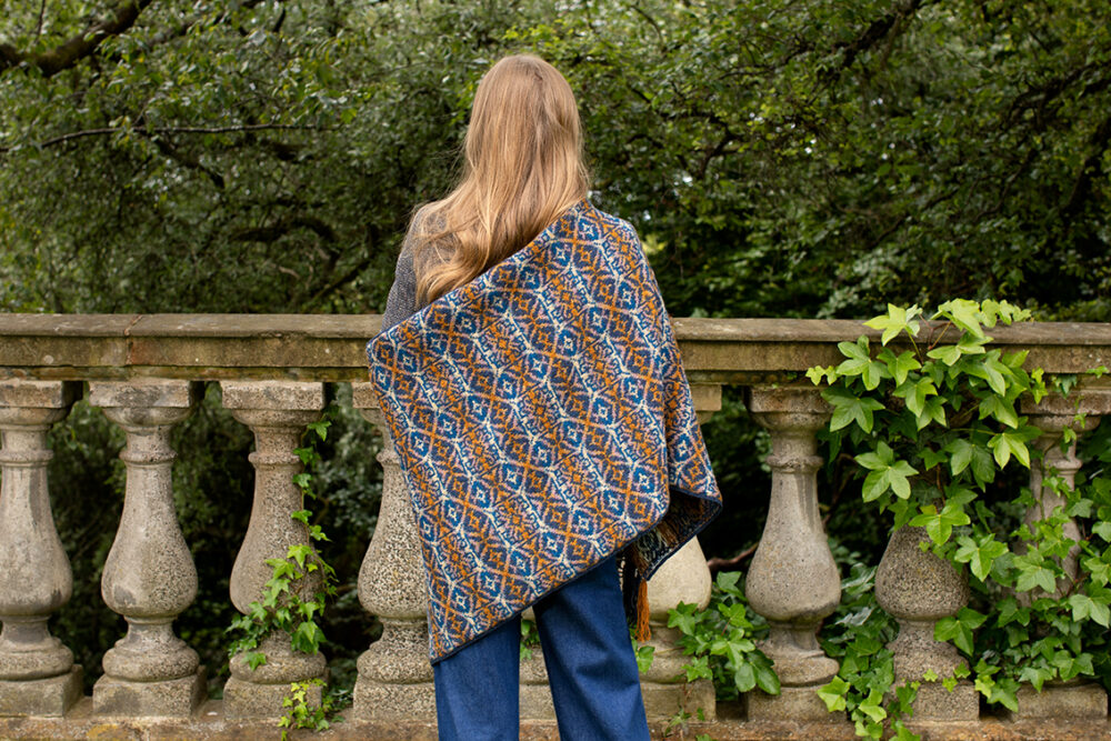 Arabesque hand knitwear design in Winter colourway by Jade Starmore from the book A Collector's Item