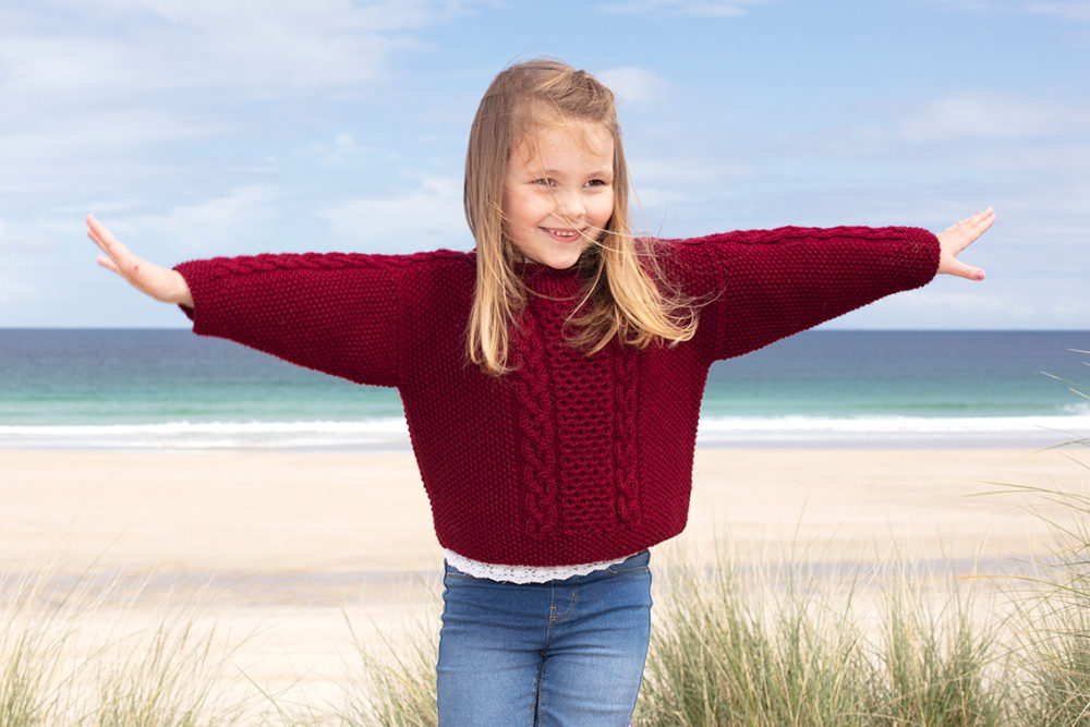 Classic Aran hand knitwear design from the book The Children's Collection by Alice Starmore