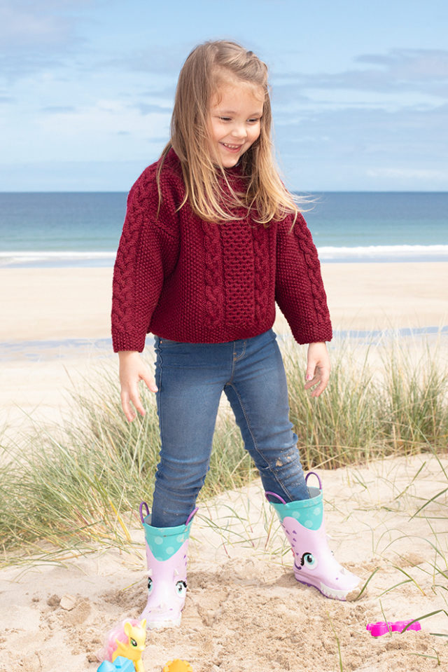 Classic Aran hand knitwear design from the book The Children's Collection by Alice Starmore