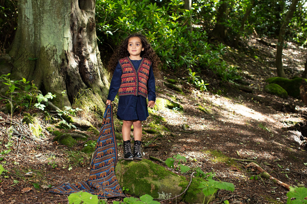 Elephants waistcoat and blanket hand knitwear designs from the book The Children's Collection by Alice Starmore