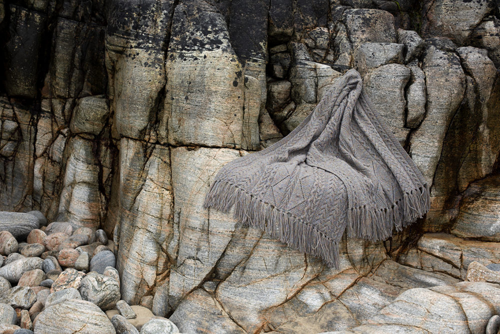 Maidenhair Wrap hand knitwear design from the book Aran Knitting by Alice Starmore