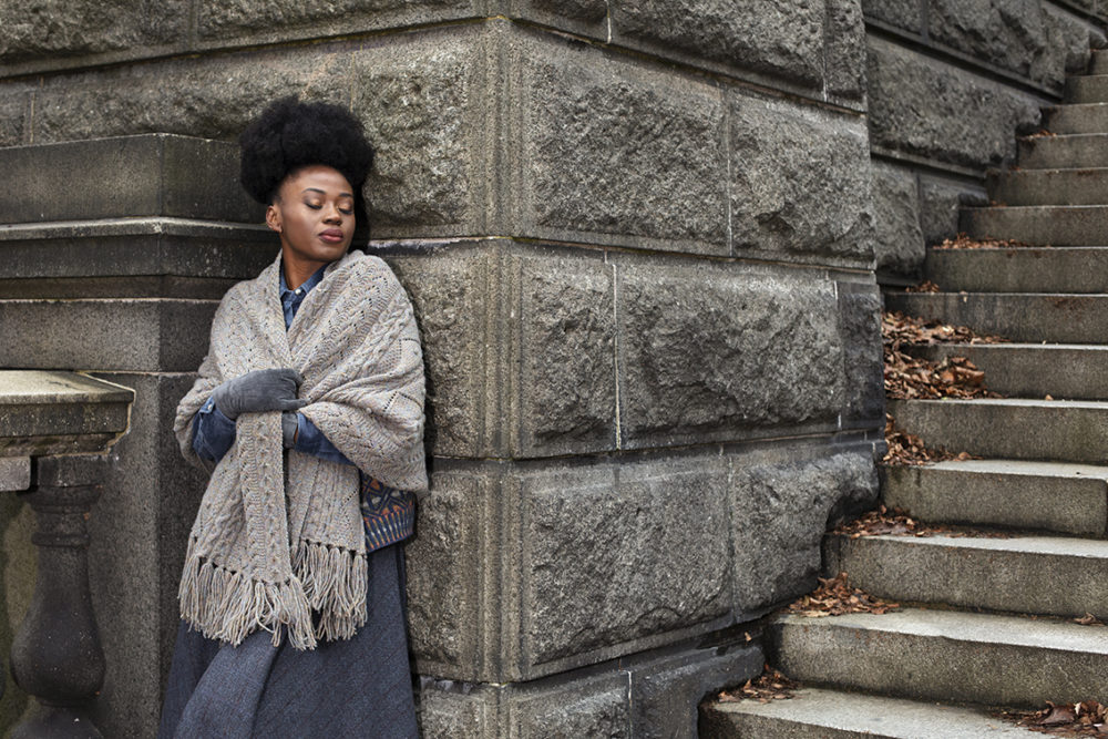 Maidenhair Wrap hand knitwear design from the book Aran Knitting by Alice Starmore