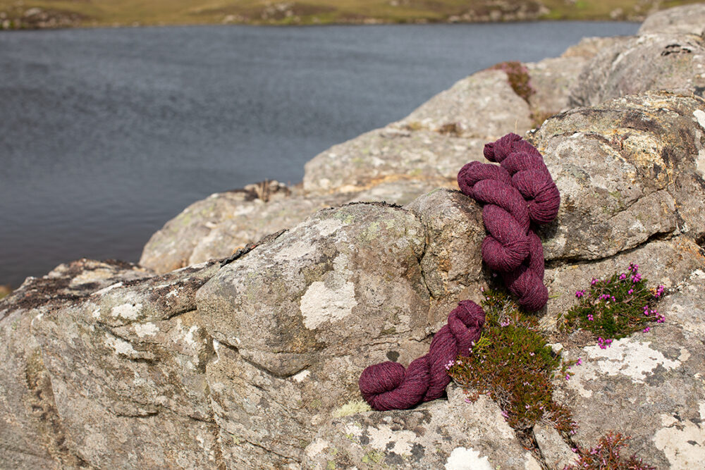 Alice Starmore 2 Ply Hebridean hand knitting yarn in Erica