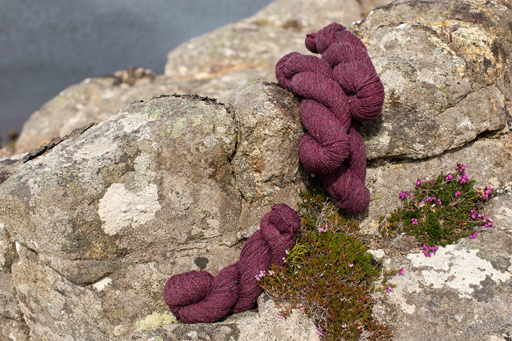 Alice Starmore 2 Ply Hebridean hand knitting yarn in Erica