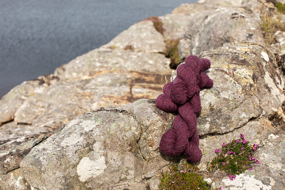 Alice Starmore 2 Ply Hebridean hand knitting yarn in Erica