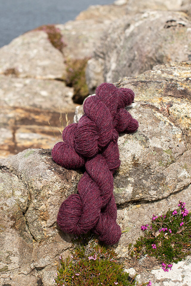 Alice Starmore 2 Ply Hebridean hand knitting yarn in Erica