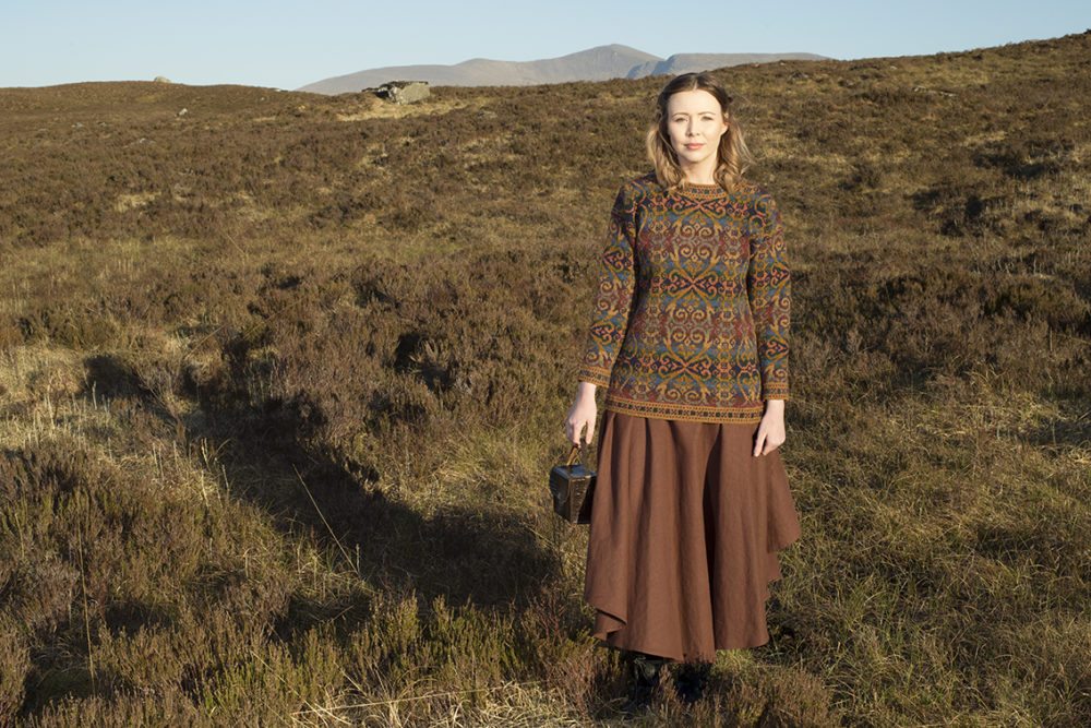 Henry VIII design patterncard kit in Hebridean 2 Ply pure British wool hand knitting yarn by Alice Starmore