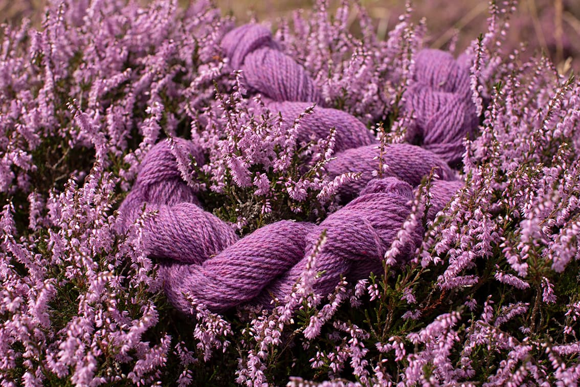 Alice Starmore 2 Ply Hebridean hand knitting yarn in Wild Orchid