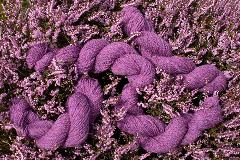 Alice Starmore 2 Ply Hebridean hand knitting yarn in Wild Orchid