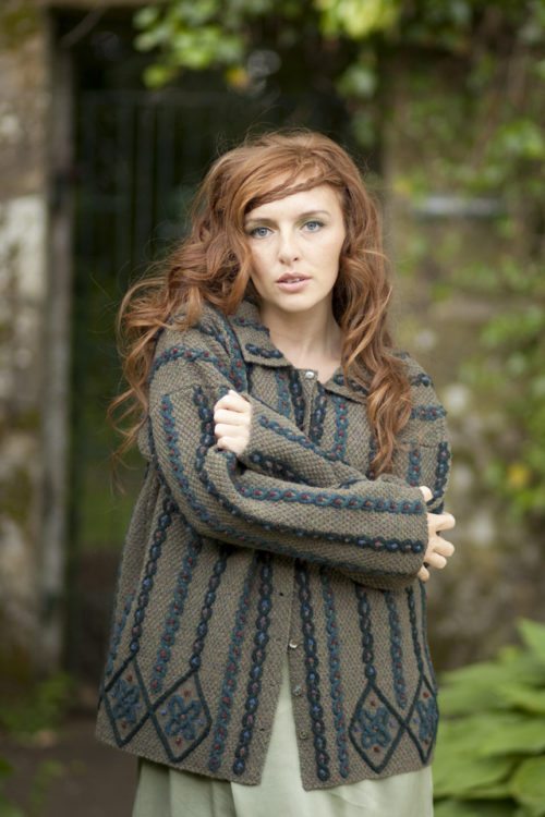 Boudicca's Braid design from Aran Knitting by Alice Starmore in Hebridean 2 Ply pure British wool hand knitting yarn