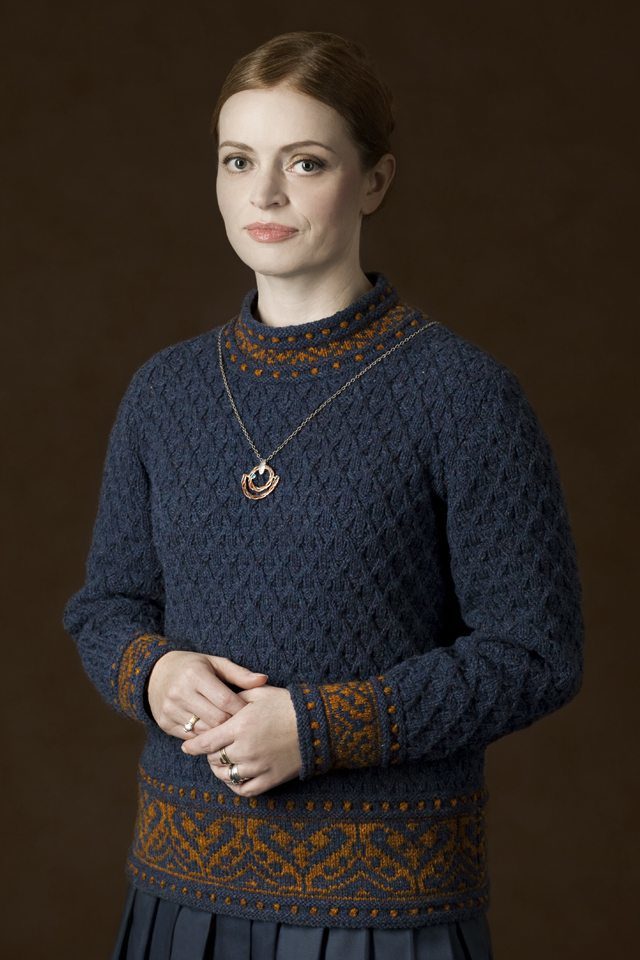 Catherine Parr hand knitwear design by Alice Starmore from the book Tudor Roses