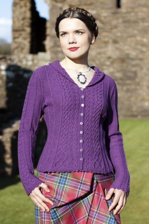 Eala Bhan design from Aran Knitting by Alice Starmore in Hebridean 2 Ply pure British wool hand knitting yarn