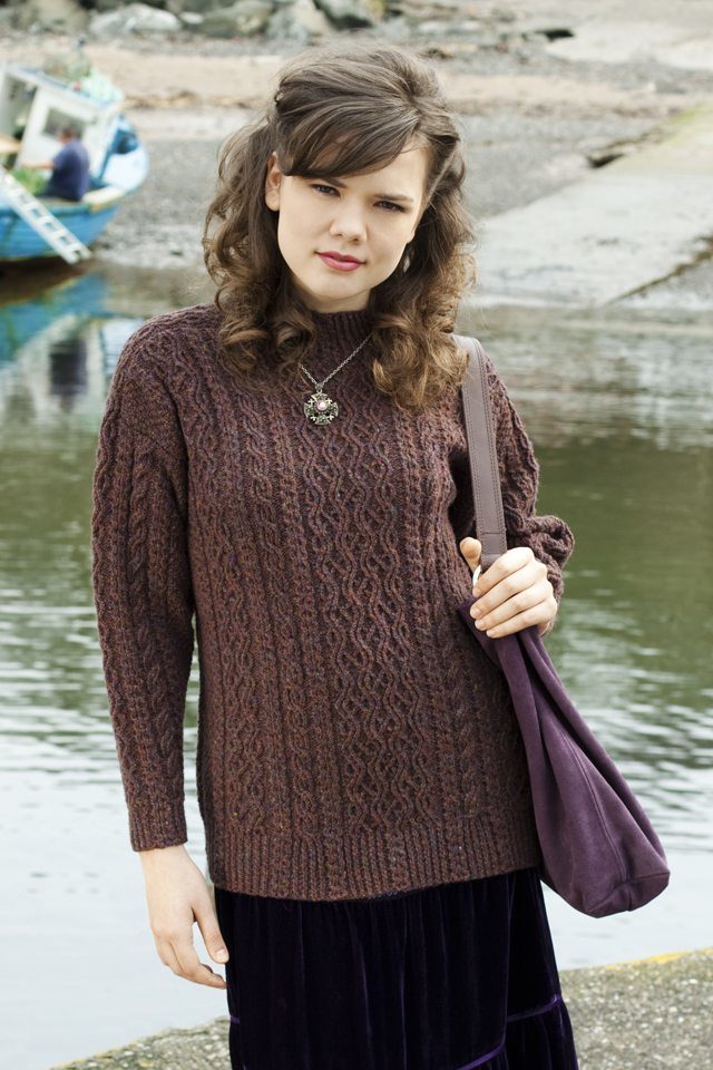 Irish Moss design from Aran Knitting by Alice Starmore in Hebridean 3 Ply pure British wool hand knitting yarn