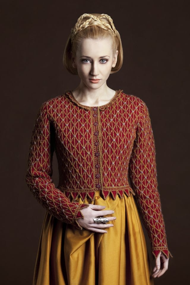 Jane Seymour hand knitwear design by Alice Starmore from the book Tudor Roses