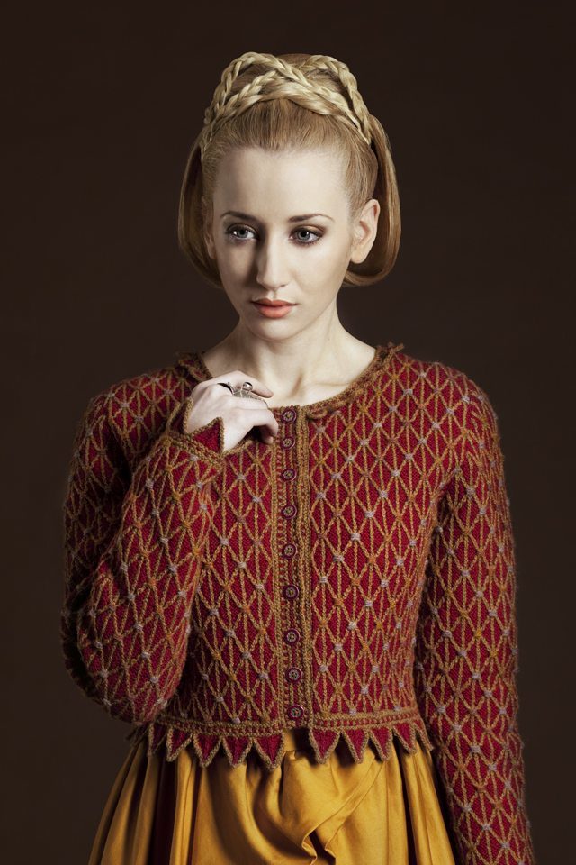 Jane Seymour hand knitwear design by Alice Starmore from the book Tudor Roses