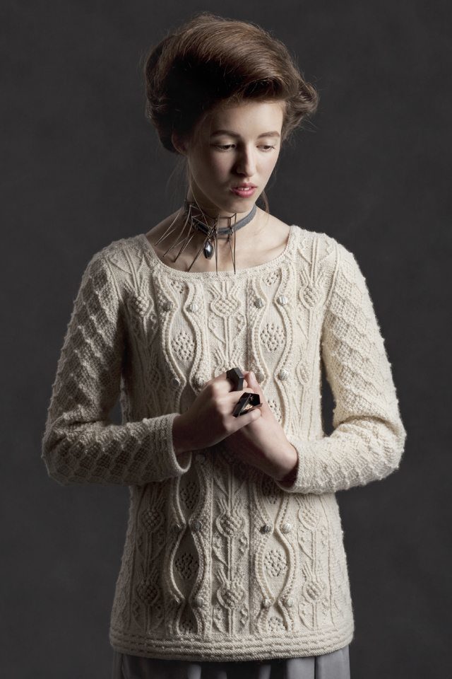 Margaret Tudor hand knitwear design by Alice Starmore from the book Tudor Roses