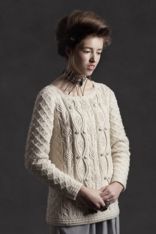 Margaret Tudor hand knitwear design by Alice Starmore from the book Tudor Roses