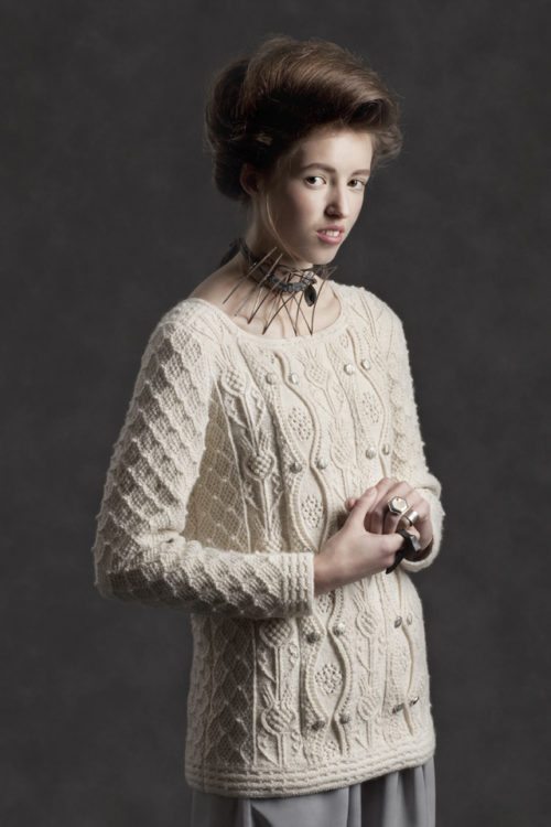 Margaret Tudor hand knitwear design by Alice Starmore from the book Tudor Roses