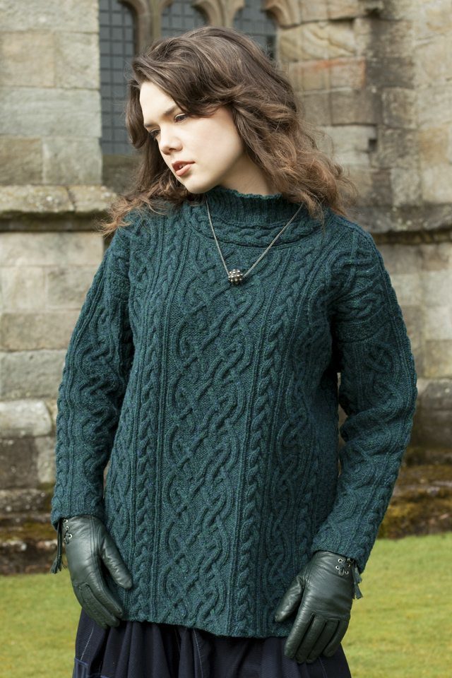 St Brigid design from Aran Knitting by Alice Starmore in Hebridean 3 Ply pure British wool hand knitting yarn
