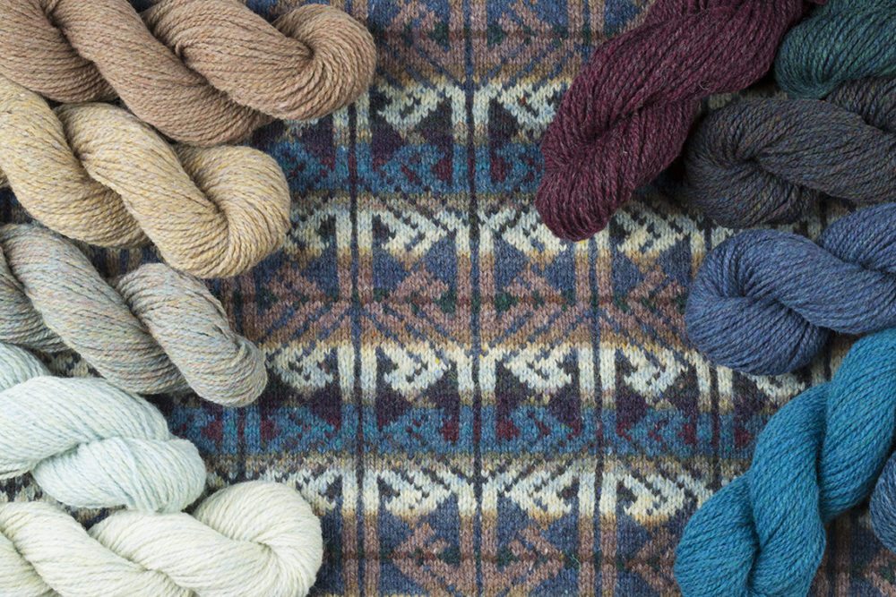 Alba patterncard kit by Alice Starmore in Hebridean 2 Ply pure British wool hand knitting yarn