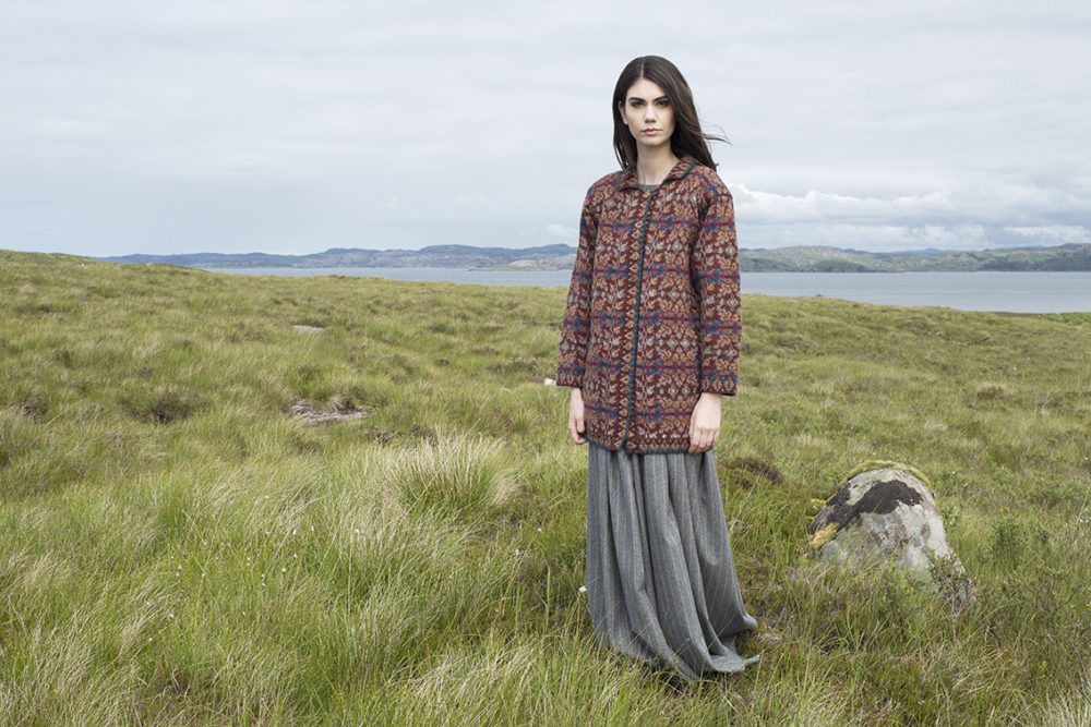 Altnaharra design patterncard kit in Hebridean 2 Ply pure British wool hand knitting yarn by Alice Starmore