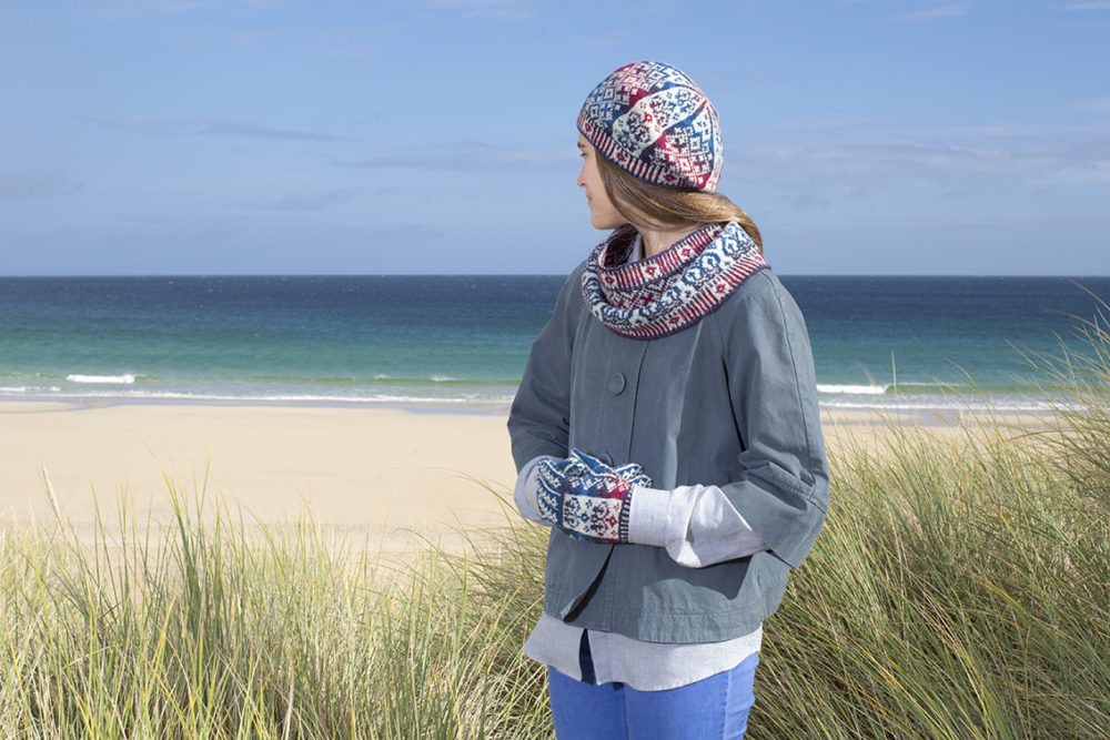 Diamond Jubilee patterncard kit by Alice Starmore in Hebridean 2 Ply pure British wool hand knitting yarn