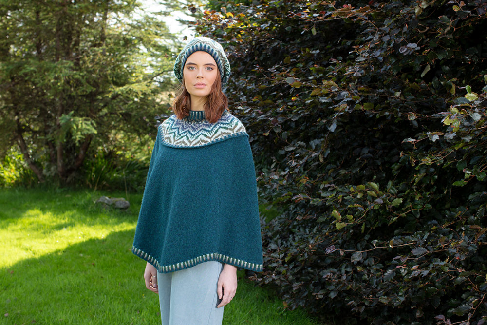 Mervielle Du Jour patterncard knitwear design by Alice Starmore in pure wool Hebridean 2 Ply hand knitting yarn