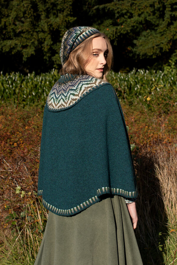 Mervielle Du Jour patterncard knitwear design by Alice Starmore in pure wool Hebridean 2 Ply hand knitting yarn