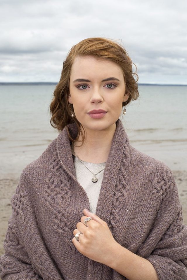Dunadd patterncard kit by Alice Starmore in Driftwood Hebridean 3 Ply pure British wool hand knitting yarn
