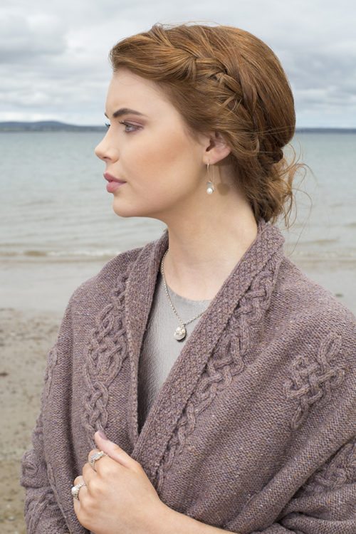 Dunadd patterncard kit by Alice Starmore in Driftwood Hebridean 3 Ply pure British wool hand knitting yarn