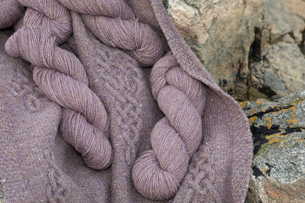 Dunadd patterncard kit by Alice Starmore in Driftwood Hebridean 3 Ply pure British wool hand knitting yarn