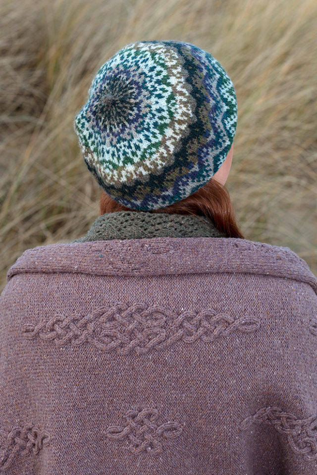 Dunadd patterncard knitwear design by Alice Starmore in pure wool Hebridean 3 Ply hand knitting yarn