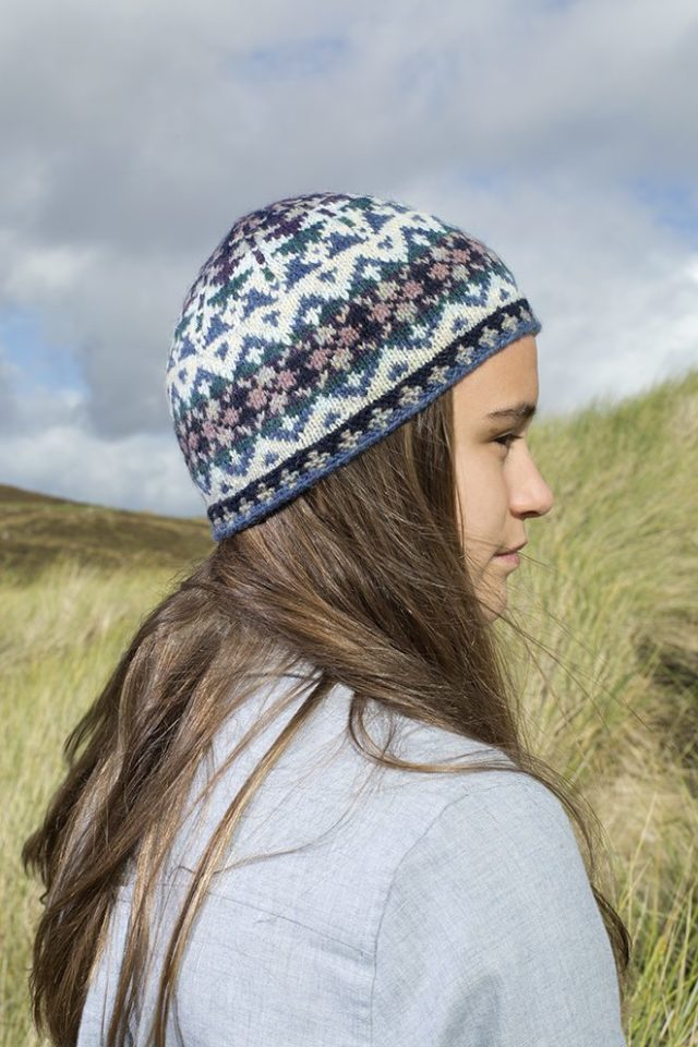 Hat Trick patterncard kit by Alice Starmore in Hebridean 2 Ply pure British wool hand knitting yarn