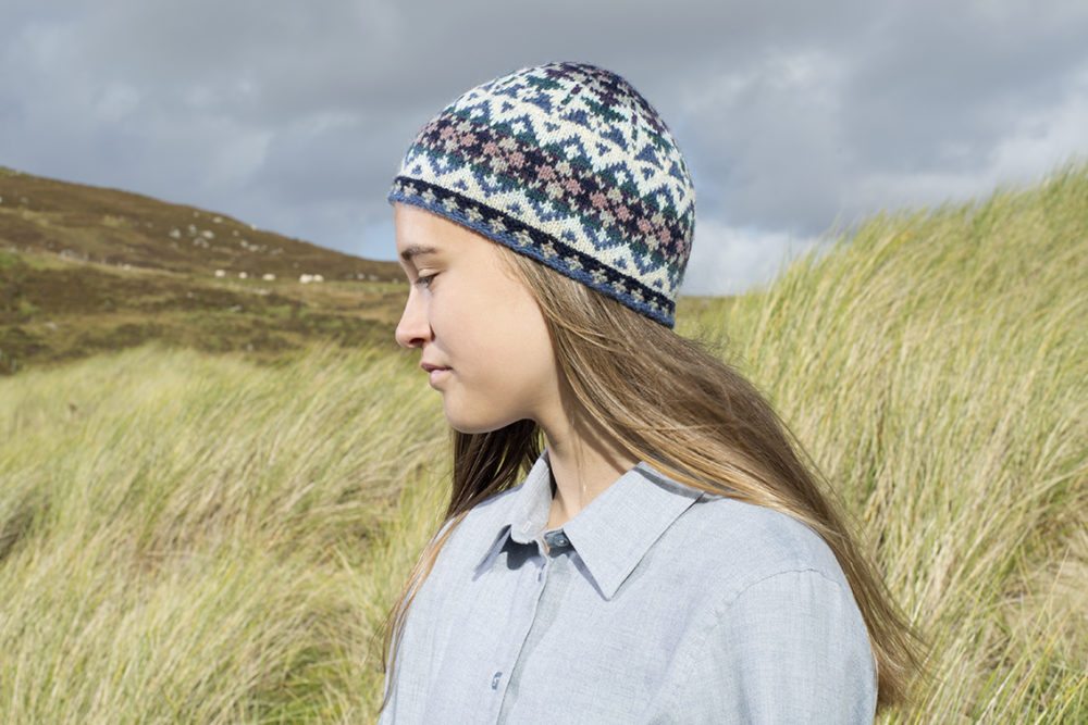 Hat Trick patterncard kit by Alice Starmore in Hebridean 2 Ply pure British wool hand knitting yarn