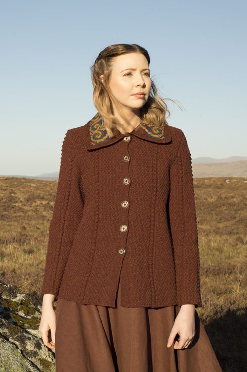 Henrietta cardigan design patterncard kit by Alice Starmore in Hebridean 2 & 3 Ply pure British wool hand knitting yarn