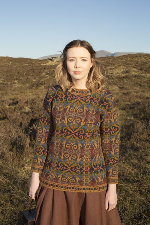 Henry VIII design patterncard kit by Alice Starmore in Hebridean 2 Ply pure British wool hand knitting yarn