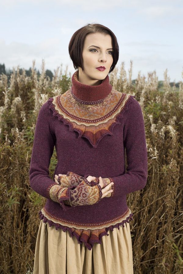 Herald sweater and accessory set patterncard kits by Alice Starmore in Hebridean 2 Ply pure British wool hand knitting yarn