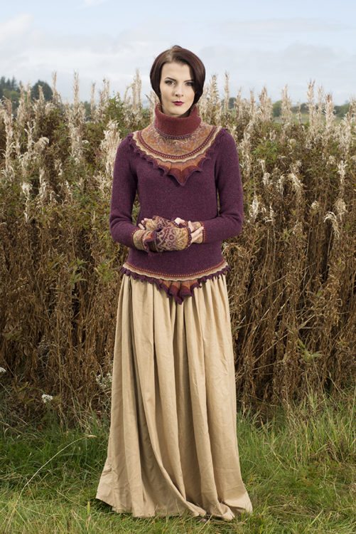 Herald sweater and accessory set patterncard kits by Alice Starmore in Hebridean 2 Ply pure British wool hand knitting yarn