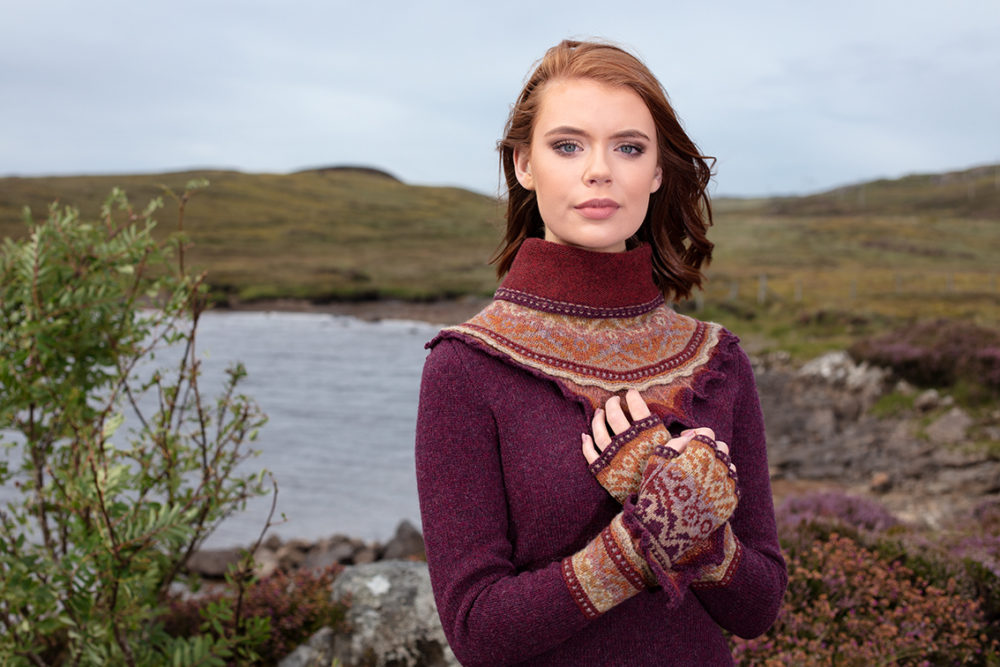 Herald Set patterncard knitwear design by Alice Starmore in pure wool Hebridean 2 Ply hand knitting yarn