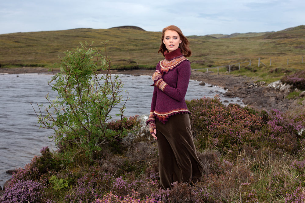 Herald Set patterncard knitwear design by Alice Starmore in pure wool Hebridean 2 Ply hand knitting yarn