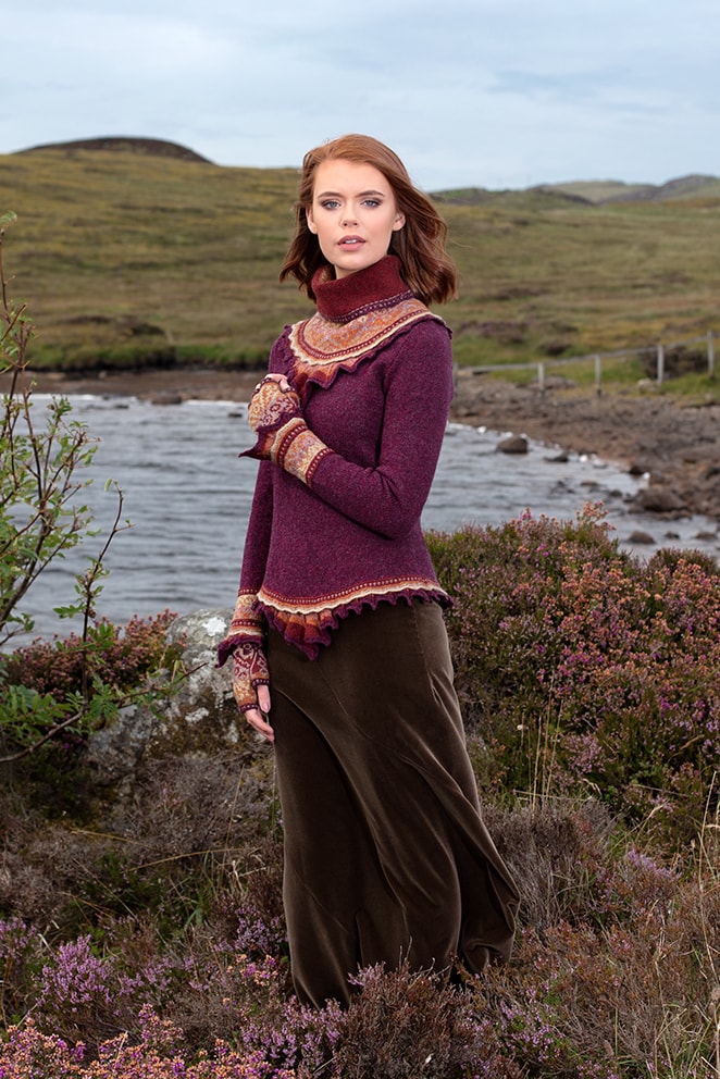 Herald Set patterncard knitwear design by Alice Starmore in pure wool Hebridean 2 Ply hand knitting yarn