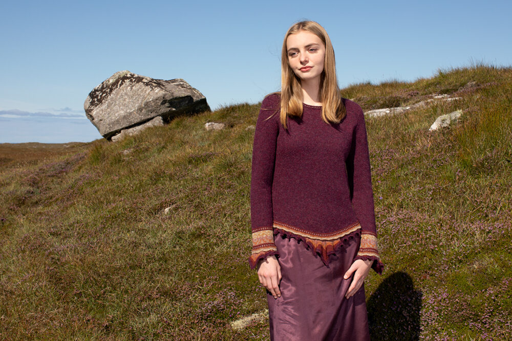 Herald patterncard kit design by Alice Starmore in Hebridean 2 Ply yarn