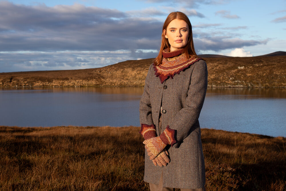 Herald patterncard kit design by Alice Starmore in Hebridean 2 Ply yarn