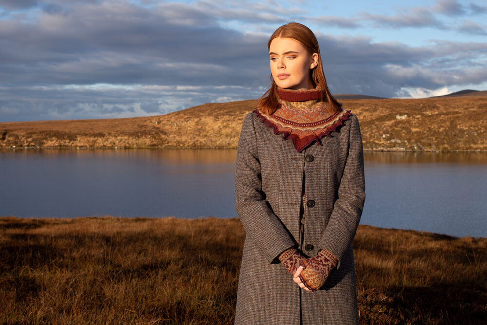 Herald patterncard kit design by Alice Starmore in Hebridean 2 Ply yarn