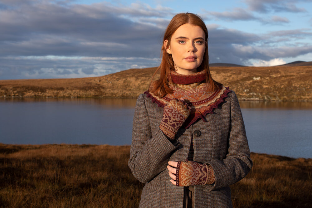 Herald patterncard kit design by Alice Starmore in Hebridean 2 Ply yarn