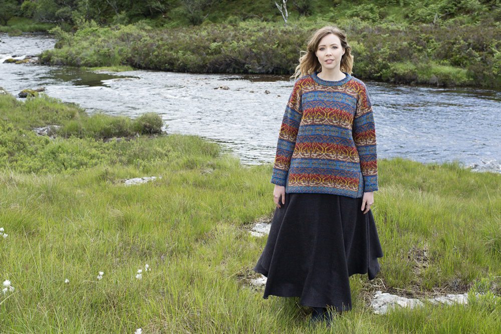 Leo sweater patterncard kit by Jade Starmore in Hebridean 2 Ply pure British wool hand knitting yarn