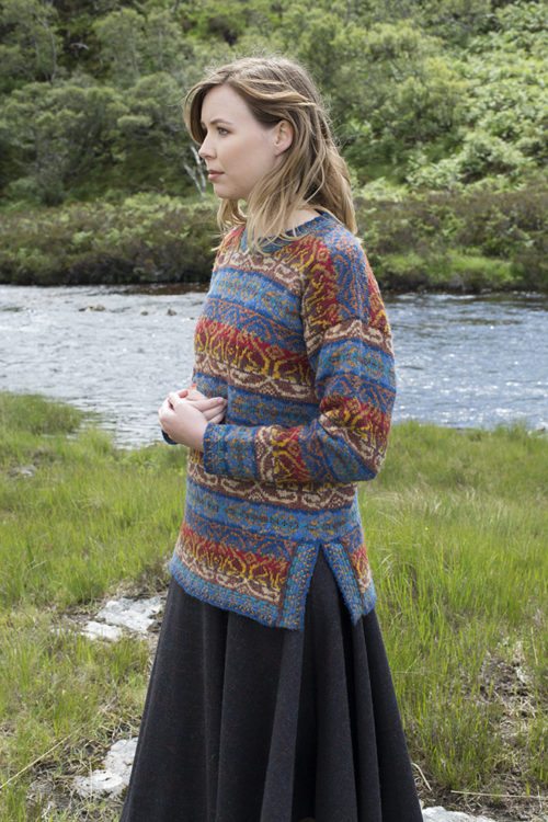 Leo sweater patterncard kit by Jade Starmore in Hebridean 2 Ply pure British wool hand knitting yarn