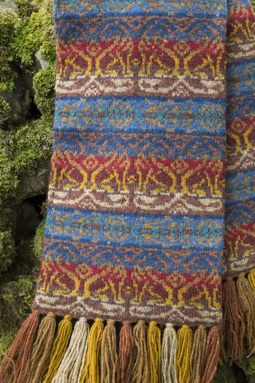 Leo Scarf patterncard kit by Jade Starmore in Hebridean 2 Ply pure British wool hand knitting yarn