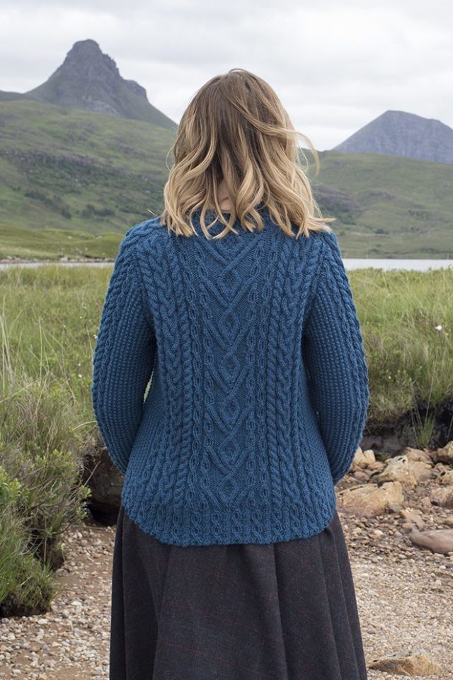 Malin patterncard kit by Alice Starmore in Bainin pure British wool hand knitting yarn