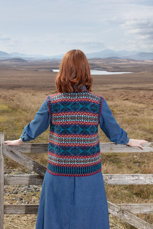 Mara patterncard knitwear design by Alice Starmore in pure wool Hebridean 2 Ply hand knitting yarn